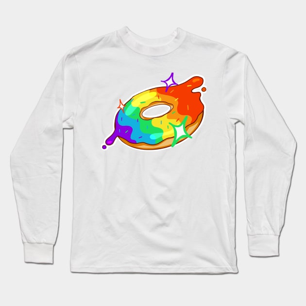 Pride Doughnut Long Sleeve T-Shirt by SunnyDazeArt